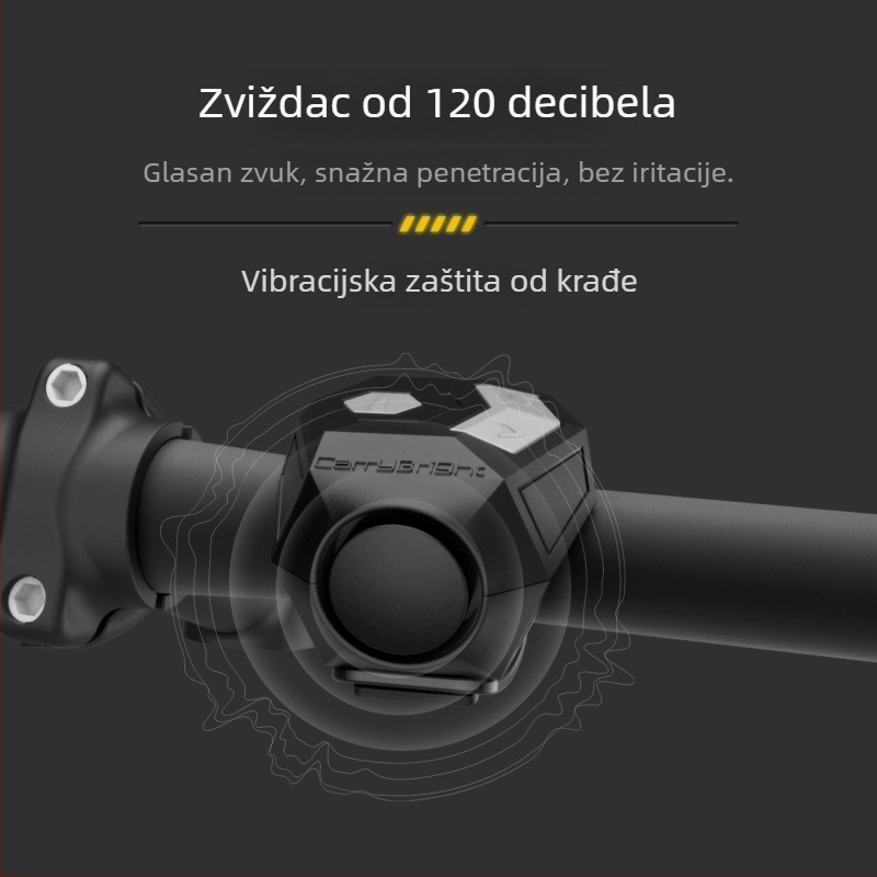 Cetvero-lampene svjetlosne signalne lampe za bicikl i električno vozilo sa zvonom — podijeljeni dizajn, bežično upravljanje, 600mAh baterija, ugradnja bez žica