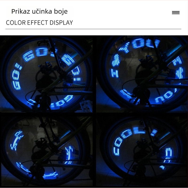 Svjetlo ventila za planinski bicikl sa 7 LED, pogodno za uobičajene tipove ventila, Spring Heart