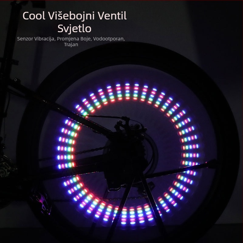 Svjetlo za ventil bicikla s 5 LED i prekidačem