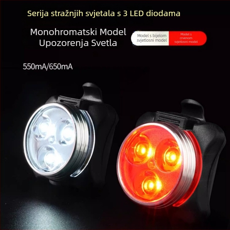 Svjetlo za bicikl i stražnje svjetlo, USB punjivo LED svjetlo za planinski bicikl