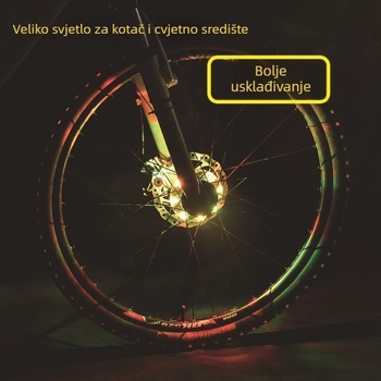 L05B LED svjetlo za hubu kotača bicikla – punjivo LED svjetlo za kotač, dugotrajna baterija, noćno vožnja uz upozorenje