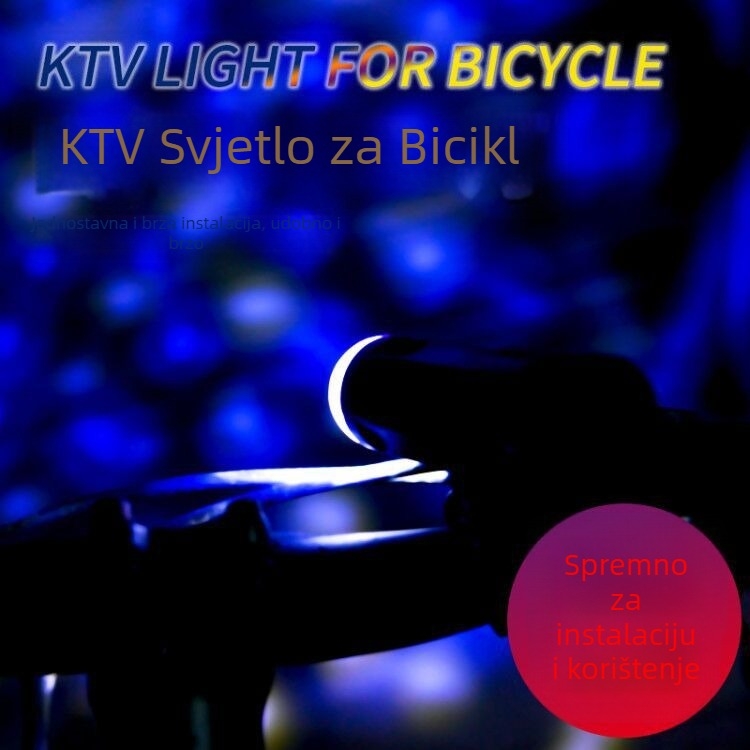 Svjetlo za upravljač bicikla, KTV svjetlo za bicikl, disco svjetlo za bicikl (LED)
