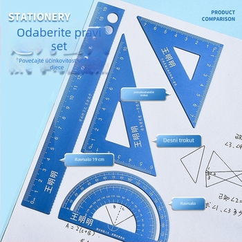 Wusheng aluminijski set od četiri ravnala od aluminijske legure s kutomjerom i valovitim paralelnim ravnalom