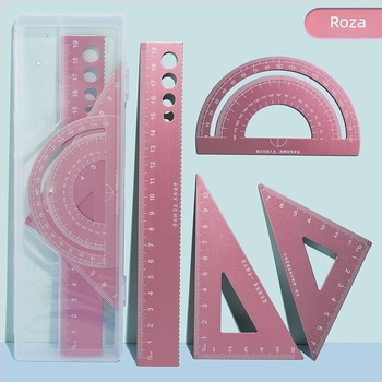 Wusheng aluminijski set od četiri ravnala od aluminijske legure s kutomjerom i valovitim paralelnim ravnalom