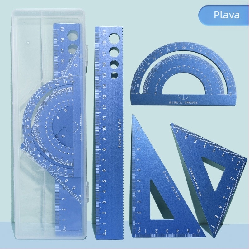 Wusheng aluminijski set od četiri ravnala od aluminijske legure s kutomjerom i valovitim paralelnim ravnalom