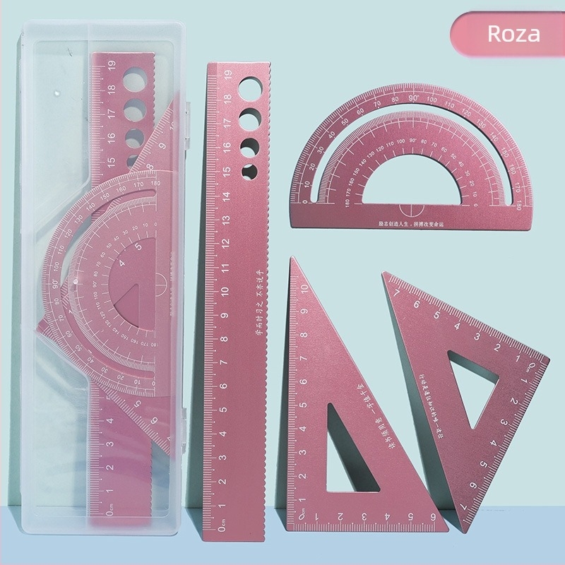 Wusheng aluminijski set od četiri ravnala od aluminijske legure s kutomjerom i valovitim paralelnim ravnalom