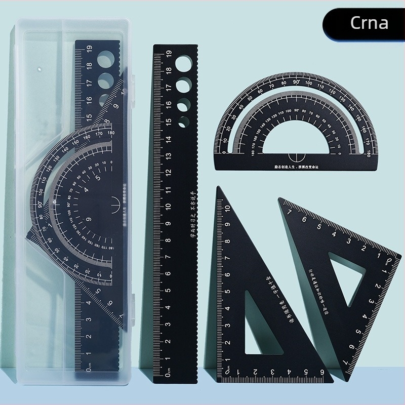 Wusheng aluminijski set od četiri ravnala od aluminijske legure s kutomjerom i valovitim paralelnim ravnalom