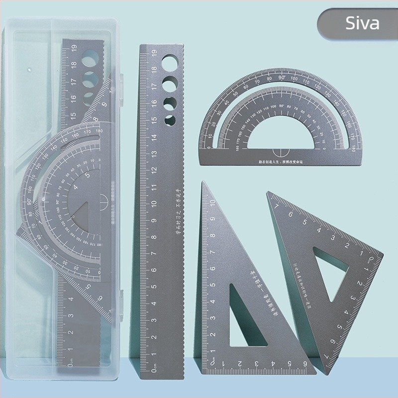 Wusheng aluminijski set od četiri ravnala od aluminijske legure s kutomjerom i valovitim paralelnim ravnalom