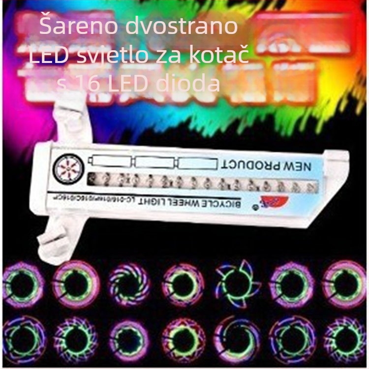 LED svjetla za kotače bicikla, Fujizhe, 16 parova LED, 136 g, Mogućnost prilagodbe