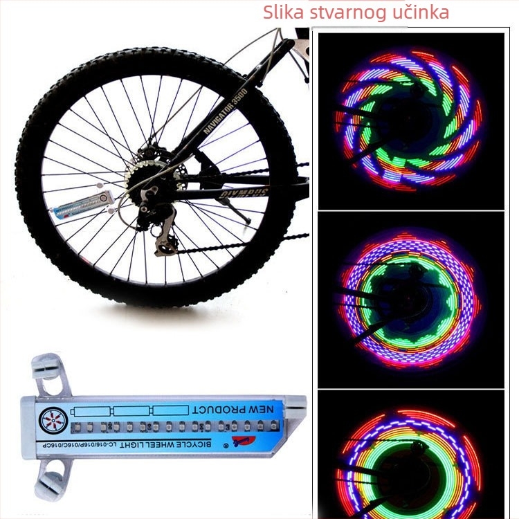 LED svjetla za kotače bicikla, Fujizhe, 16 parova LED, 136 g, Mogućnost prilagodbe