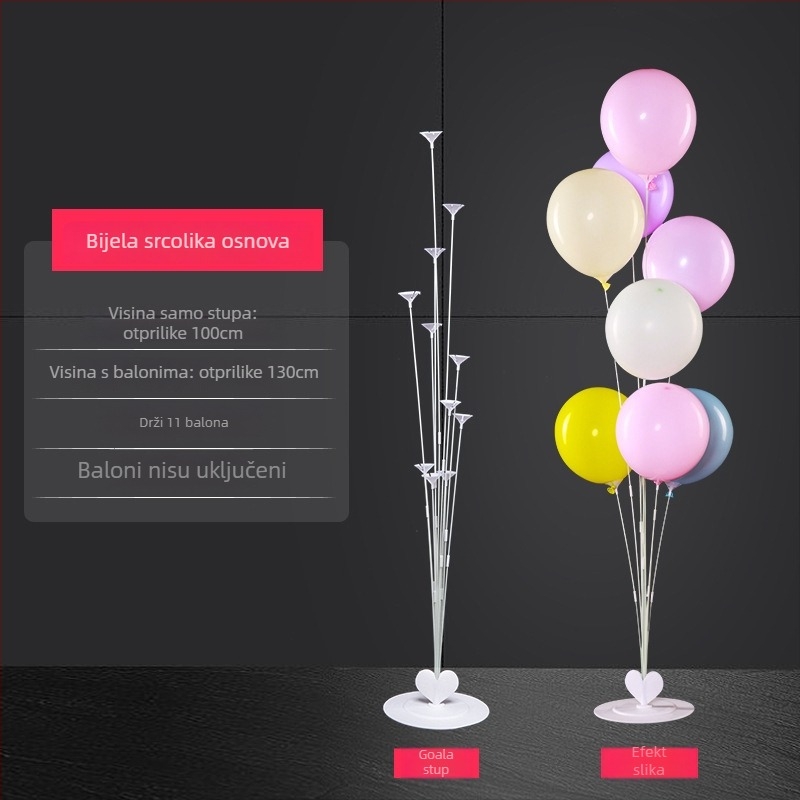 Stalak za balon kolonu za dekoraciju zabava, kolona za balone koja usmjerava put i podrška stolu s balonima za vjenčanja i rođendane