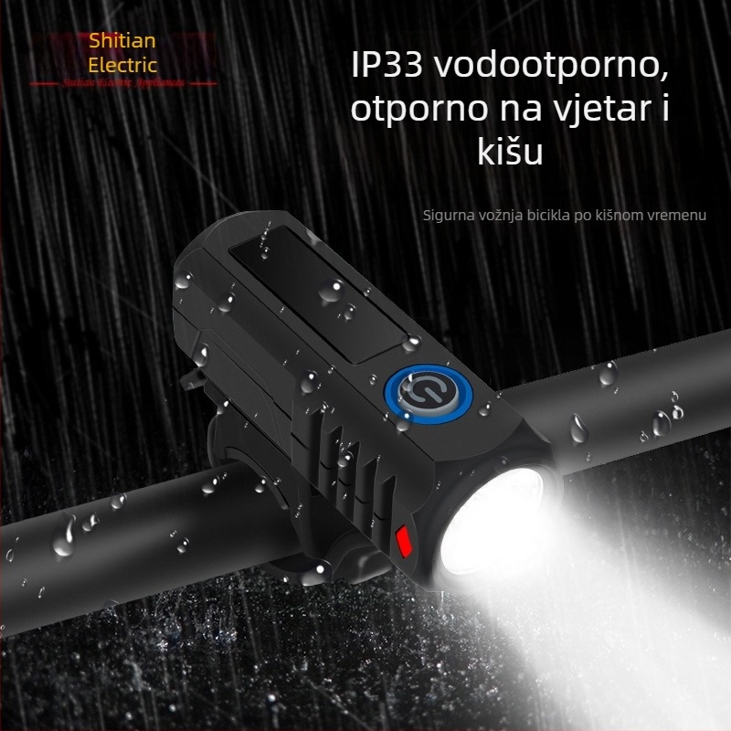 Prednja svjetiljka za bicikl USB punjenje za noćnu vožnju, visoka jas MTB svjetlo upozorenja; prilagodba dostupna; nije uvezeno; bez privatnih marki.