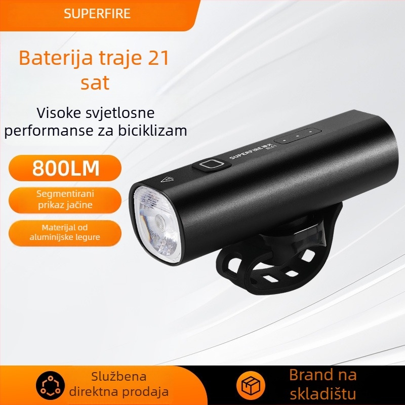 Prednje svjetlo za bicikl za cestovne i planinske bicikle, Shenhuo, aluminijska legura, punjivo, model BL61, prilagodljivo