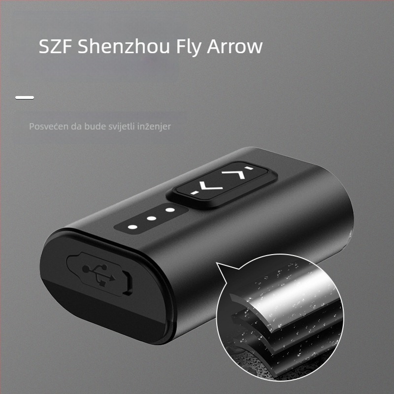 SZFJ Prednje svjetlo za bicikl — aluminijska legura, IPX5 vodootpornost, visoka svjetlost, 2000mAh baterija, podesivo