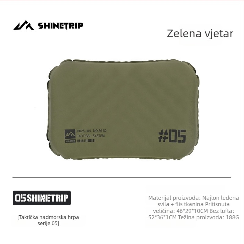 Dvostruko funkcionalna lagana napuhiva jastučnica za jednu osobu — Nylon Ice Silk + fleece, neto težina 0,25 kg