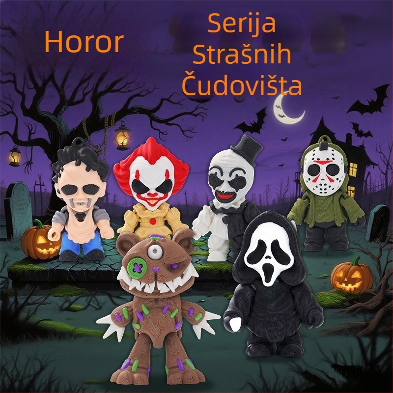 3D ispisana lutka-duha iz serije s pokretnim zglobovima, višebojna, uskrsni poklon i igračka za Noć vještica