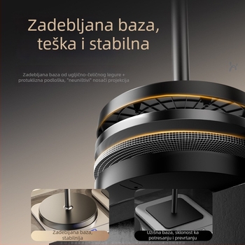 Podna stalka za projektor s nosačem tanjura za montažu, skriveno podizanje i nagib, bez bušenja