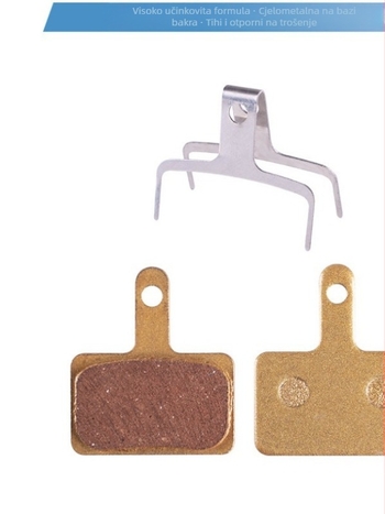 Kočne pločice za planinski bicikl, potpuno metalne s bakrenom osnovom, hidraulične, Shine model 012, kompatibilne BB5/M355/XT/M446