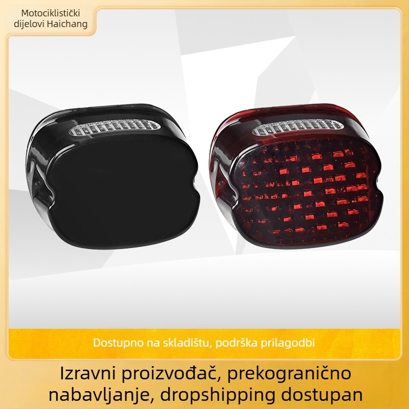 Harley motocikl LED kvadratno stražnje svjetlo s kariranim uzorkom
