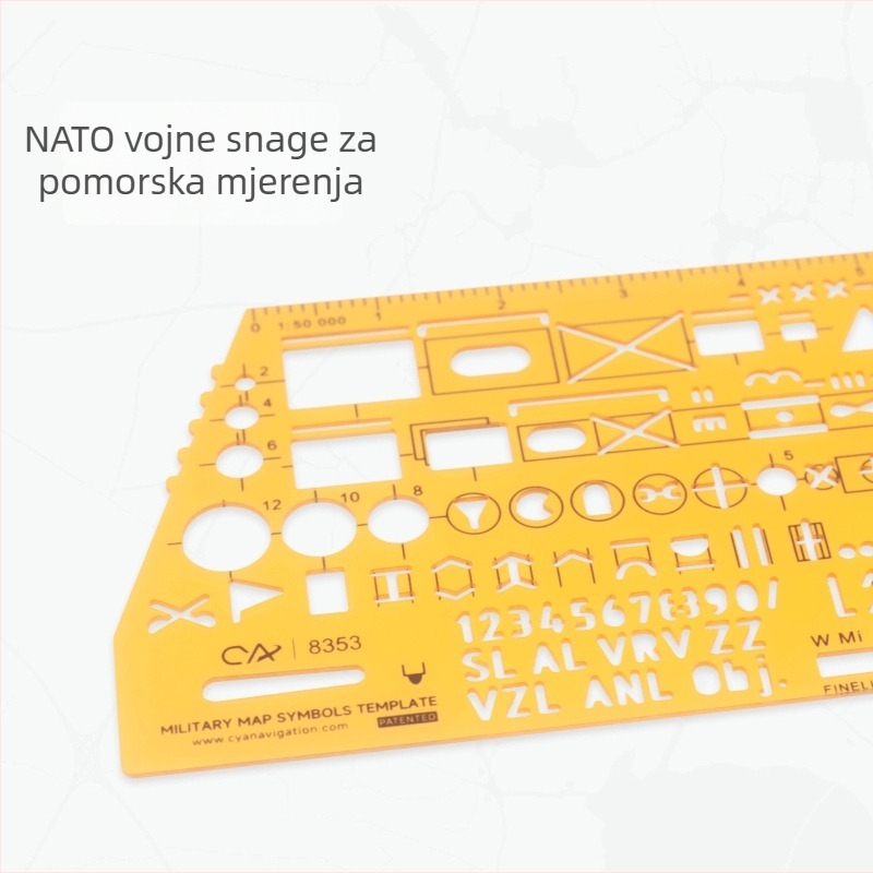 CYA 8353 Plastično pravokutno ravnalo s centimetarskim mjerenjem i otisnutim logom