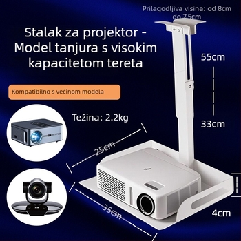 Zidni nosač projektora s teleskopskom podiznom pločom — za projektor i kameru, neutralna marka