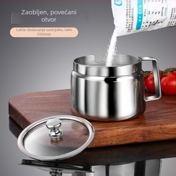 Komplet posuda za začine od debelo 304 nehrđajućeg čelika, staklena posuda za sol, prozirna posuda za papar, višenamjenska posuda za kuhinju restorana