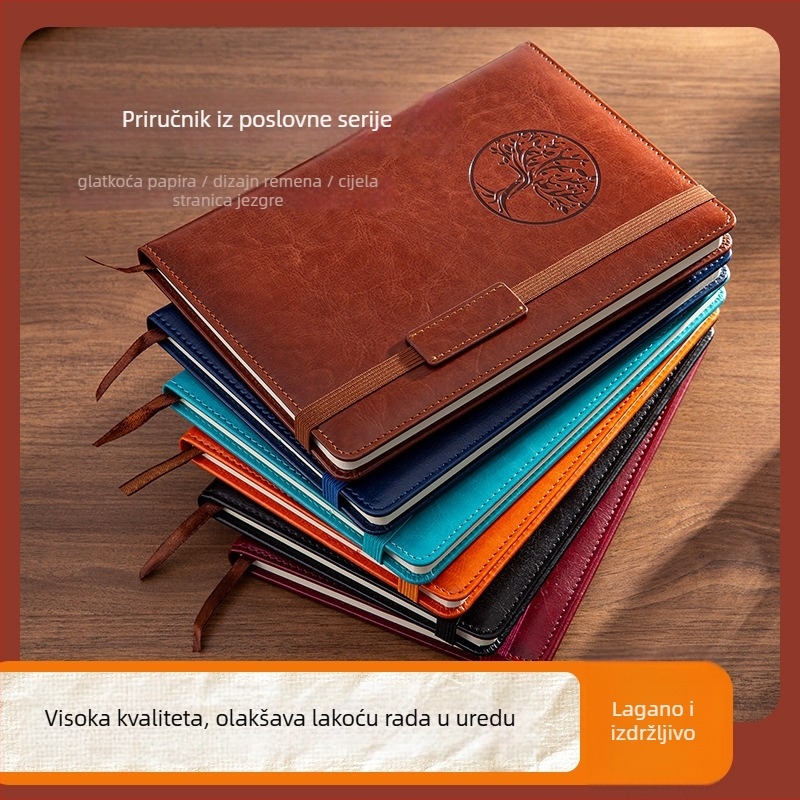 Bilježnica s PU koricom koja mijenja boju; veza: konac i ljepilo; Dawlin papir; 80 gsm; 100–200 stranica