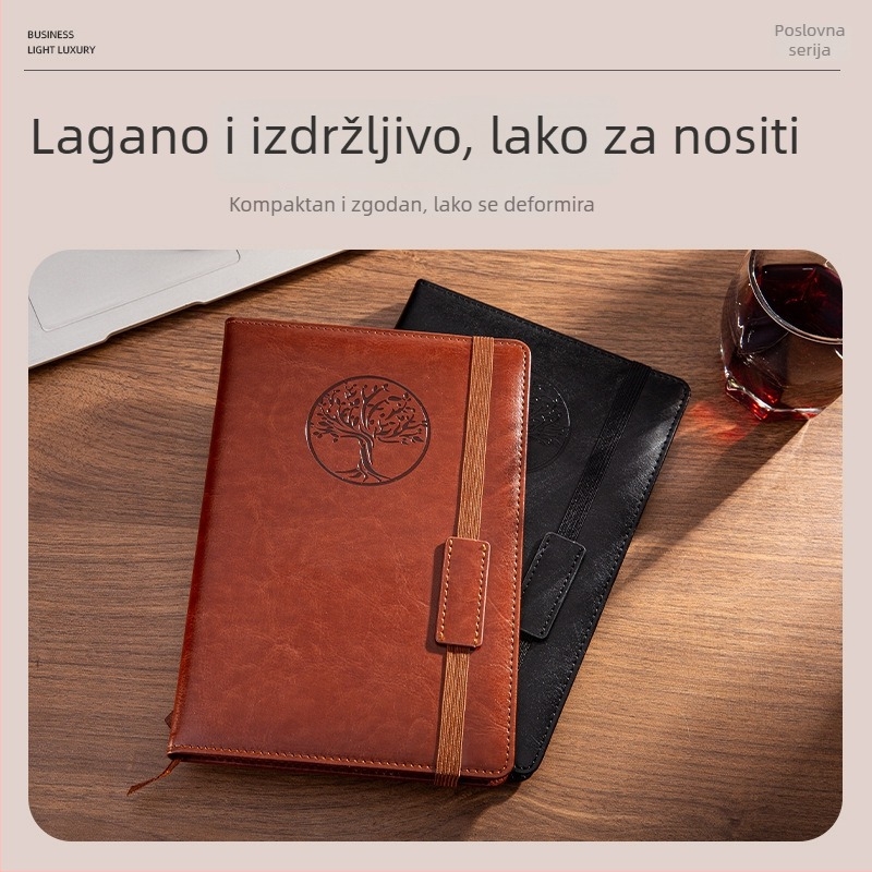 Bilježnica s PU koricom koja mijenja boju; veza: konac i ljepilo; Dawlin papir; 80 gsm; 100–200 stranica