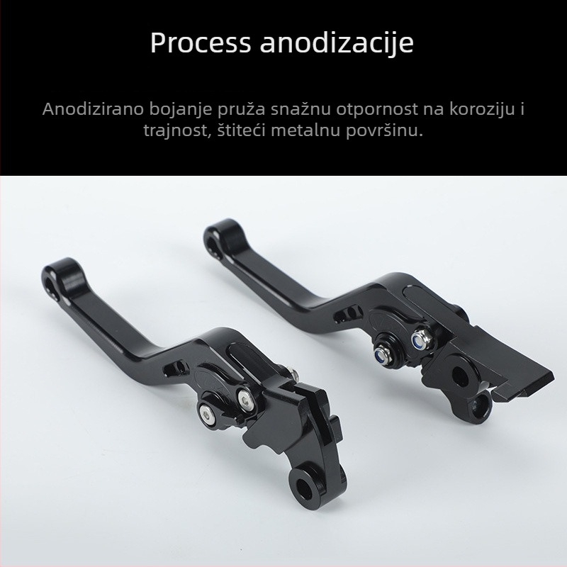 Poluga kočnice i kvačila za motocikl, Bullhorn dizajn s dvostrukim diskom, 6-položajno podešavanje, marka Daqing, model 321