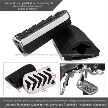 Prednja pedala za motocikl – protuklizna podloga, ljepilo za montažu, Model 01, opća kompatibilnost