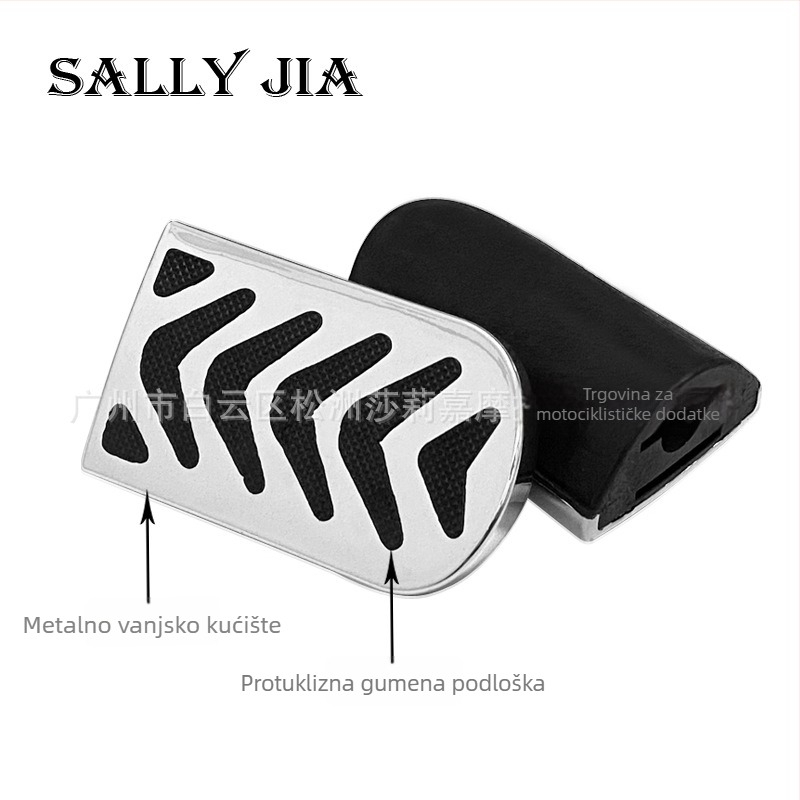 Prednja pedala za motocikl – protuklizna podloga, ljepilo za montažu, Model 01, opća kompatibilnost