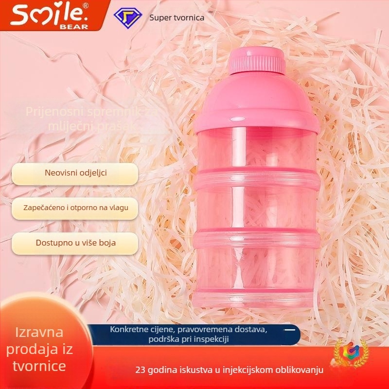 Kutija za skladištenje bebinog praška, višeslojna (3- ili 4-slojna), okretna, s odvojivom PP konstruktivijom.