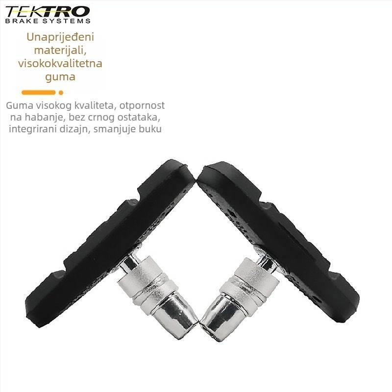 TEKTRO Yanhao biciklistička kočiona pločica, model 836.12V, clip-on ugradnja, tiha, otporna na habanje, za aluminijski obod