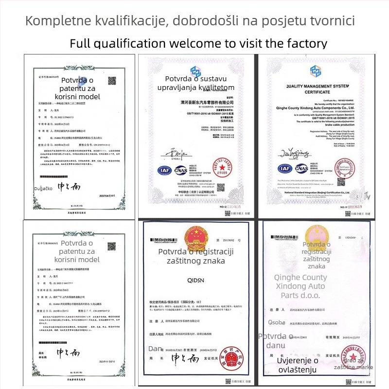 Prilagođeni kočioni kabel za medicinsku upravljačku liniju: pogodan za krevet za njegu, bicikl i kolica — Xindong, model Xd 20241111, mehaničko kočenje