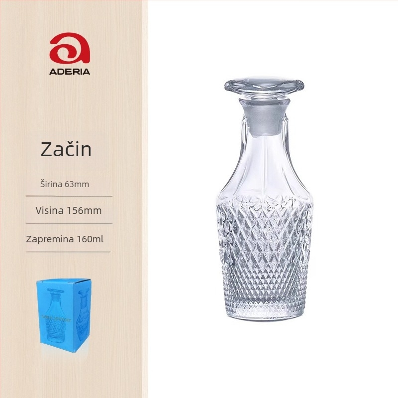 Aderia Kristalno staklena boca za ulje i ocat – boca za tekuće začine, pogodna za darivanje na sajmovima i poslovnim poklonima