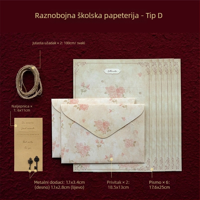Set papira za pisanje i kuverti za ručne poruke - Kuverte u zapadnom stilu (Senyu Leaf; Specijalni papir; Modell XZ3003)