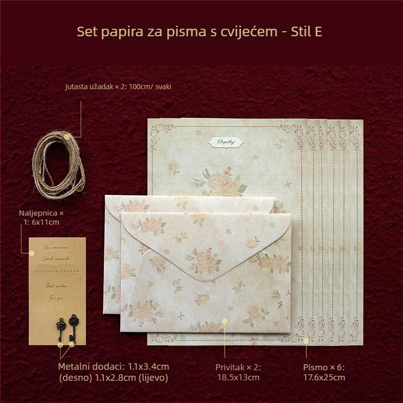 Set papira za pisanje i kuverti za ručne poruke - Kuverte u zapadnom stilu (Senyu Leaf; Specijalni papir; Modell XZ3003)