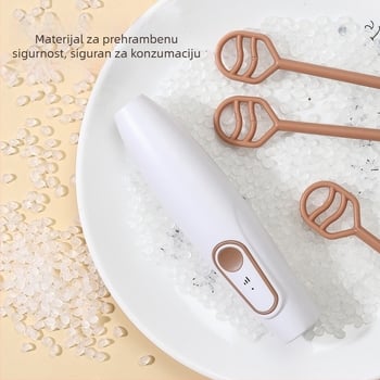 Ručni bežični električni mikser za prah mlijeka i kakaa, šlaganje, kompaktan i prijenosan, PP materijal, prilagodljiv