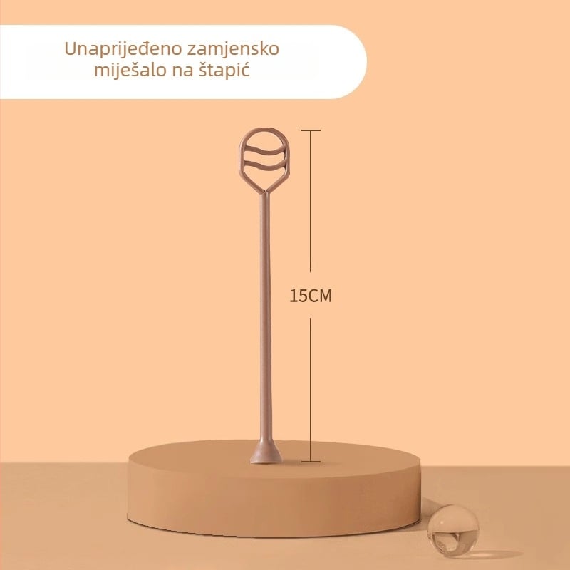 Ručni bežični električni mikser za prah mlijeka i kakaa, šlaganje, kompaktan i prijenosan, PP materijal, prilagodljiv