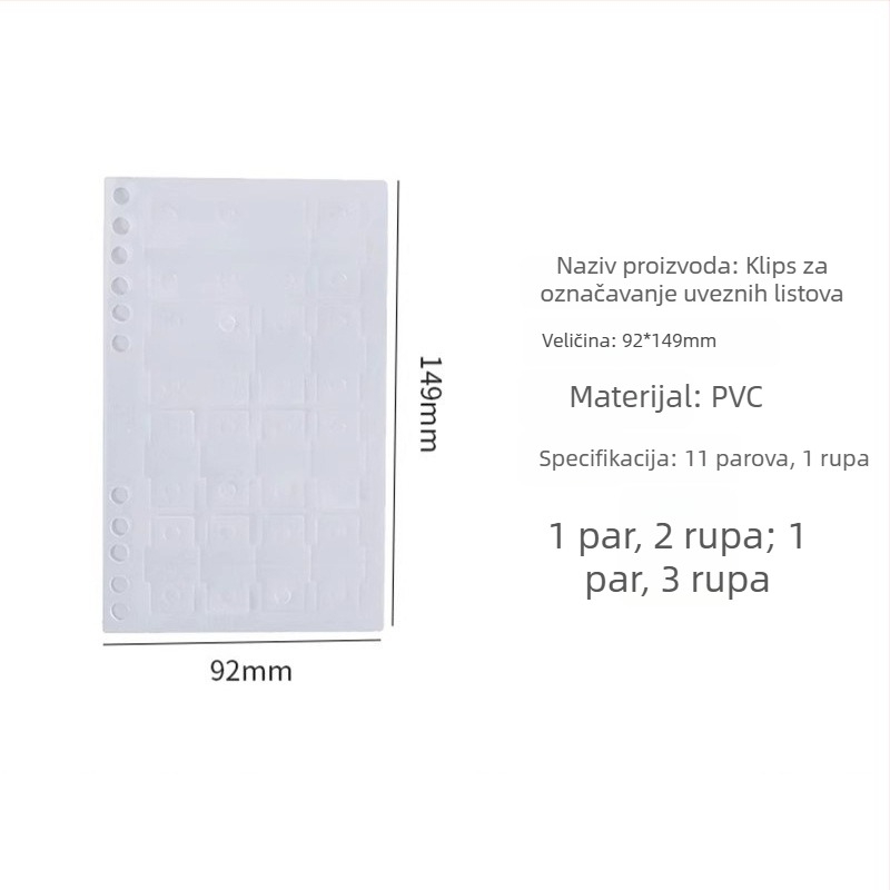 PET obruč za dnevnik s kružnim otvorom, samoljepiva pozadina — dodatak za organizaciju bilježnica i DIY modifikacije