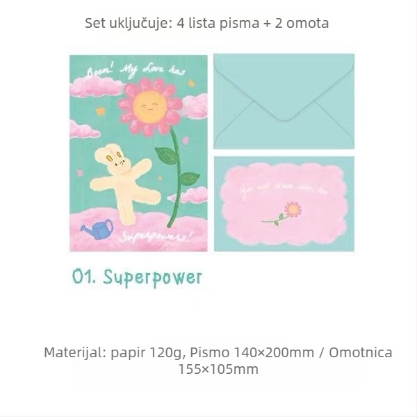 Set uredskih materijala s slatkim crtićanim ilustracijama životinja za ljubavna pisma; uključuje omotnice i papir za pisanje; Stil omotnice: kineski stil omotnice; Uvoz: Ne; Poklon: Ne; IP odobrenje: Ne