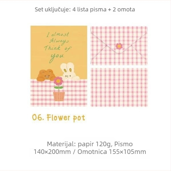 Set uredskih materijala s slatkim crtićanim ilustracijama životinja za ljubavna pisma; uključuje omotnice i papir za pisanje; Stil omotnice: kineski stil omotnice; Uvoz: Ne; Poklon: Ne; IP odobrenje: Ne