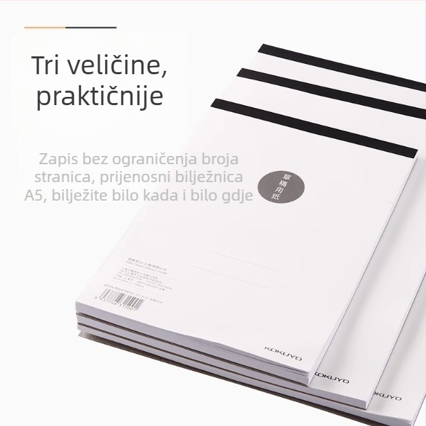 Kokuyo skic‑zvezak za studente, prazne stranice, model NWP, papir od drvne celuloze, stil kineske omotnice