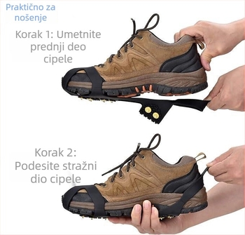 Kramponi za cipele s 10 zuba — protuklizne zaštite za led i snijeg, pogodni za penjanje i planinarenje po snijegu, 100 pari u kutiji
