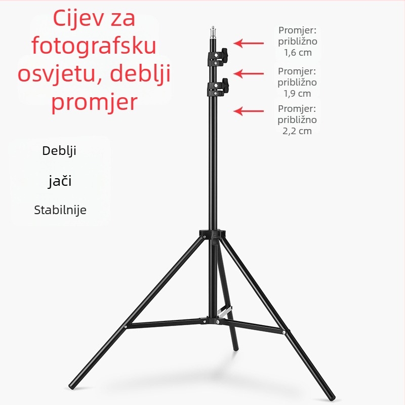 Teleskopski stativ za projektorsku lampu (aluminijska legura, nosivost: 1, visina: 1,4 m, promjer cijevi: 1,9–2,2 cm, broj sekcija: 2)