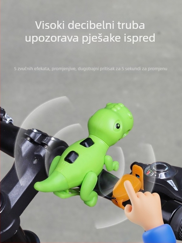 USB punjivo prednje svjetlo za djecu bicikl s dinamičkom projekcijom crtića i ugrađenim klaksonom za noćnu vožnju, kompatibilno s trotinetima i balans biciklima