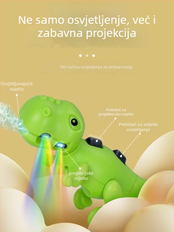 USB punjivo prednje svjetlo za djecu bicikl s dinamičkom projekcijom crtića i ugrađenim klaksonom za noćnu vožnju, kompatibilno s trotinetima i balans biciklima