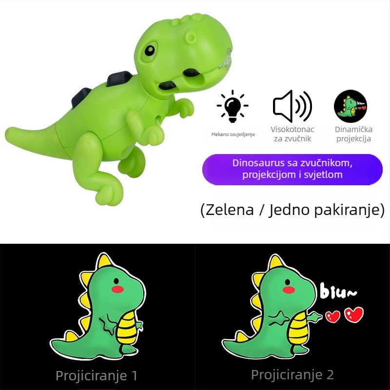 USB punjivo prednje svjetlo za djecu bicikl s dinamičkom projekcijom crtića i ugrađenim klaksonom za noćnu vožnju, kompatibilno s trotinetima i balans biciklima