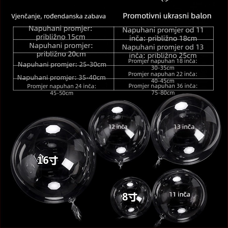 Balon od TPU materijala, valoviti balon, zaobljeni oblik, bez otisnutog logotipa, bez IP ovlaštenja
