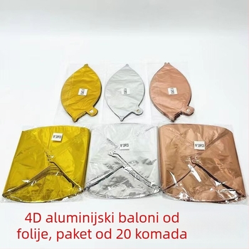 Balon od aluminijske folije, zaobljenog oblika, pogodan za rođendane i vjenčanja